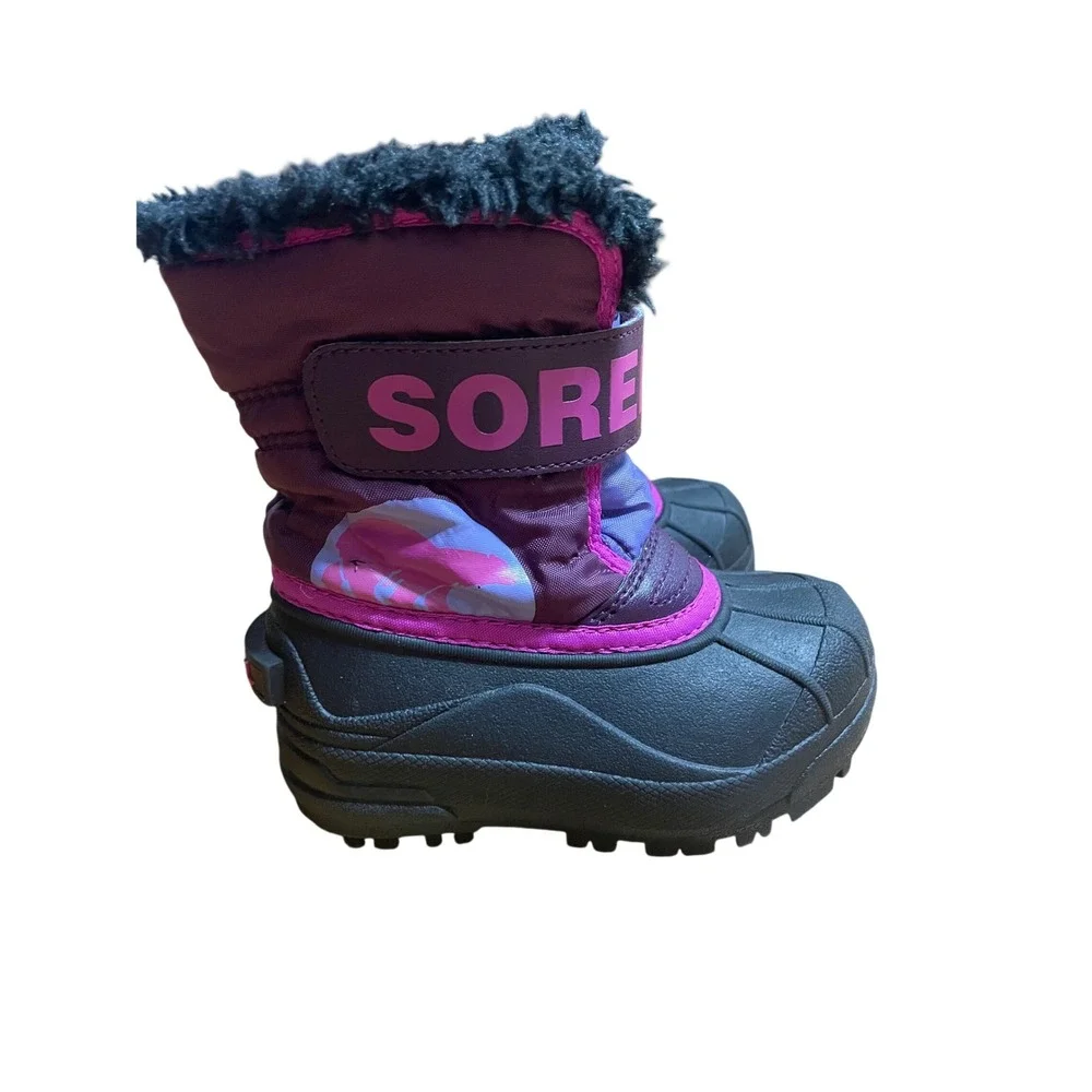 Sorel Kids Snow Commander Purple Pink Winter Boots NC1877-562 Size 8 Toddler